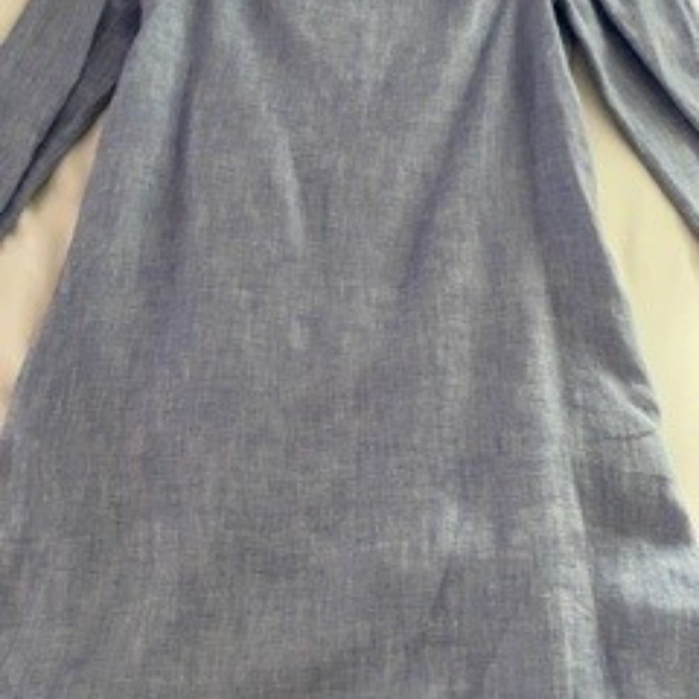 Boutique Palm Beach Designer Linen Off Shoulder Dress- Pale Light Blue- XS- - Picture 5 of 5